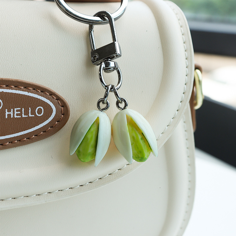 Pistachio Keychain Resin Imitation Bag Pendant Ins Creative Decoration Gift Key Ring Ornament Ins Style