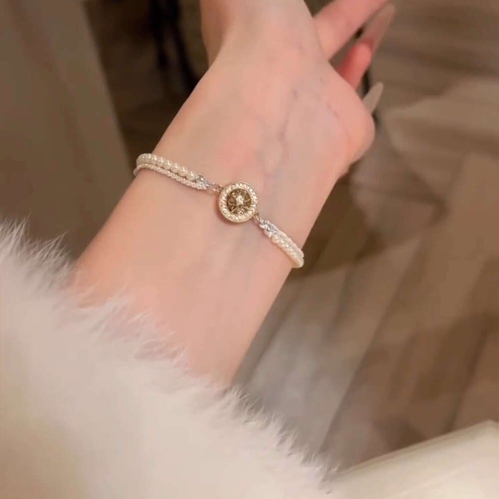 French Retro Zircon Star Pearl Exquisite Elegant Versatile Bracelet Light Luxury High-end Feel Women's Jewelry