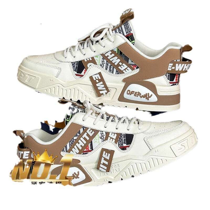 White Men's Spring Winter Breathable 2025 New Brand Thick Sole Sports Casual Sneakers Niche Versatile Trendy Shoes
