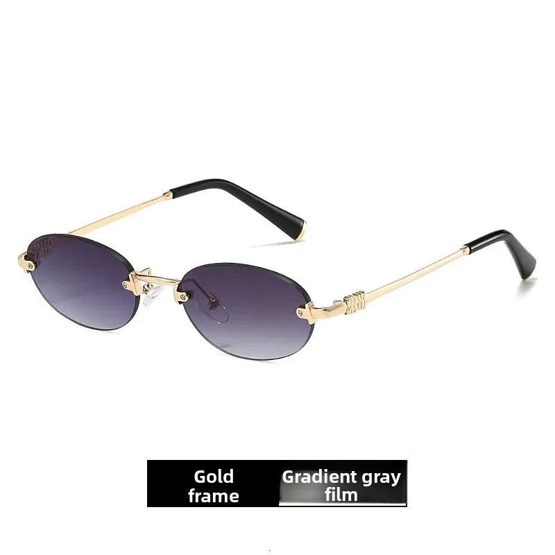 Frameless Ellipse Sunglasses UV400 Protection Lightweight n Fashionable for Daily Wear Outdoor 260128