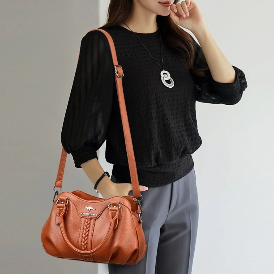 Genuine Top Quality Handbags 3 Layers Small Casual Tote Bag Crossbody Highcapacity Female Shoulder 260208