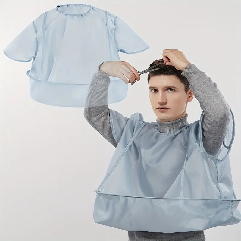 1PC Waterproof Adult Hair Cutting Cloak Foldable Umbrella Cape Salon Barber Home Hairdressing Cape Cover with Sleeve Styling 260203