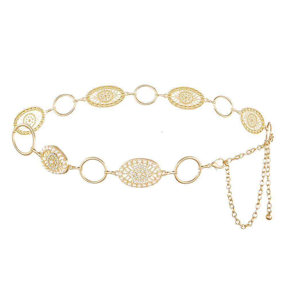 Retro Bohemian Hollow Flower Chain Ethnic Women's Decoration Dress Waist Belt X260209