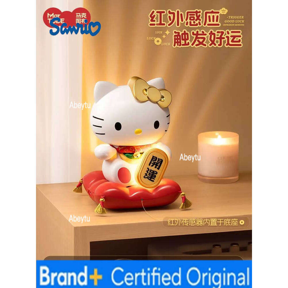 Sanrio Kawaii Hellokitty Lucky Cat Ornaments Lights Children'S Trend Toy Decorations Girls' Birthday New Year Christmas Gifts H2602091