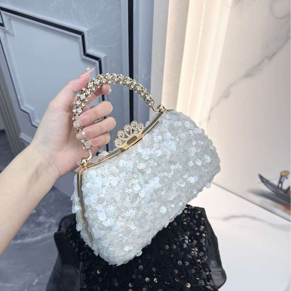 Hot Selling European And American Wedding High End Light Luxury Sequin Beaded Handbag Foreign Trade Dress Party Handmade Evening Bag