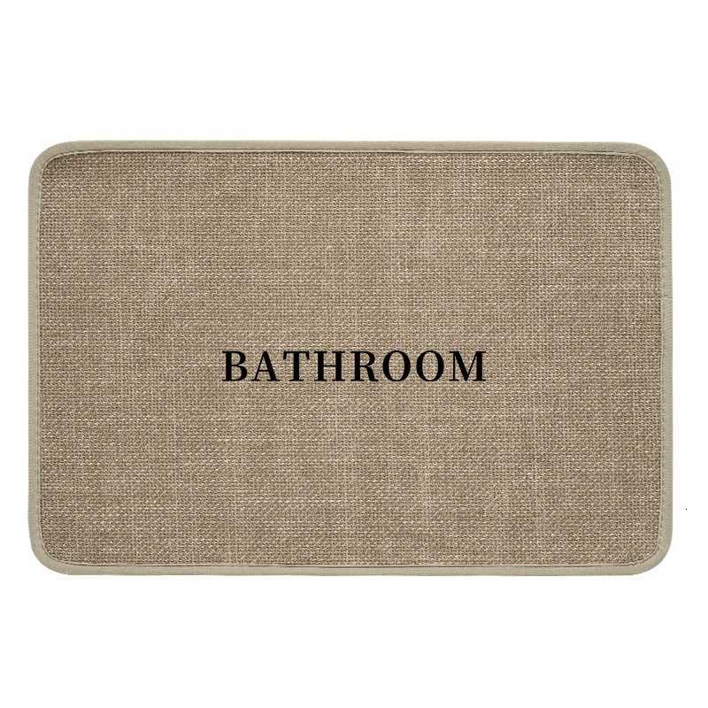 Imitation Linen Bathroom Non-Slip Mat Water-Absorbent Floor Mat for Washroom Dirt-Resistant and Anti-Fall Carpet Toilet Door Mat S260207