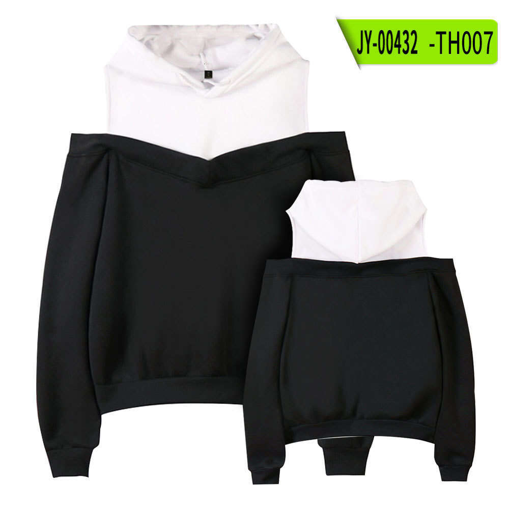 Source Goods Can Print Logo Spring And Autumn New Casual Versatile Loose Solid Color Off-Shoulder Hooded Sweatshirt Women's Jacket