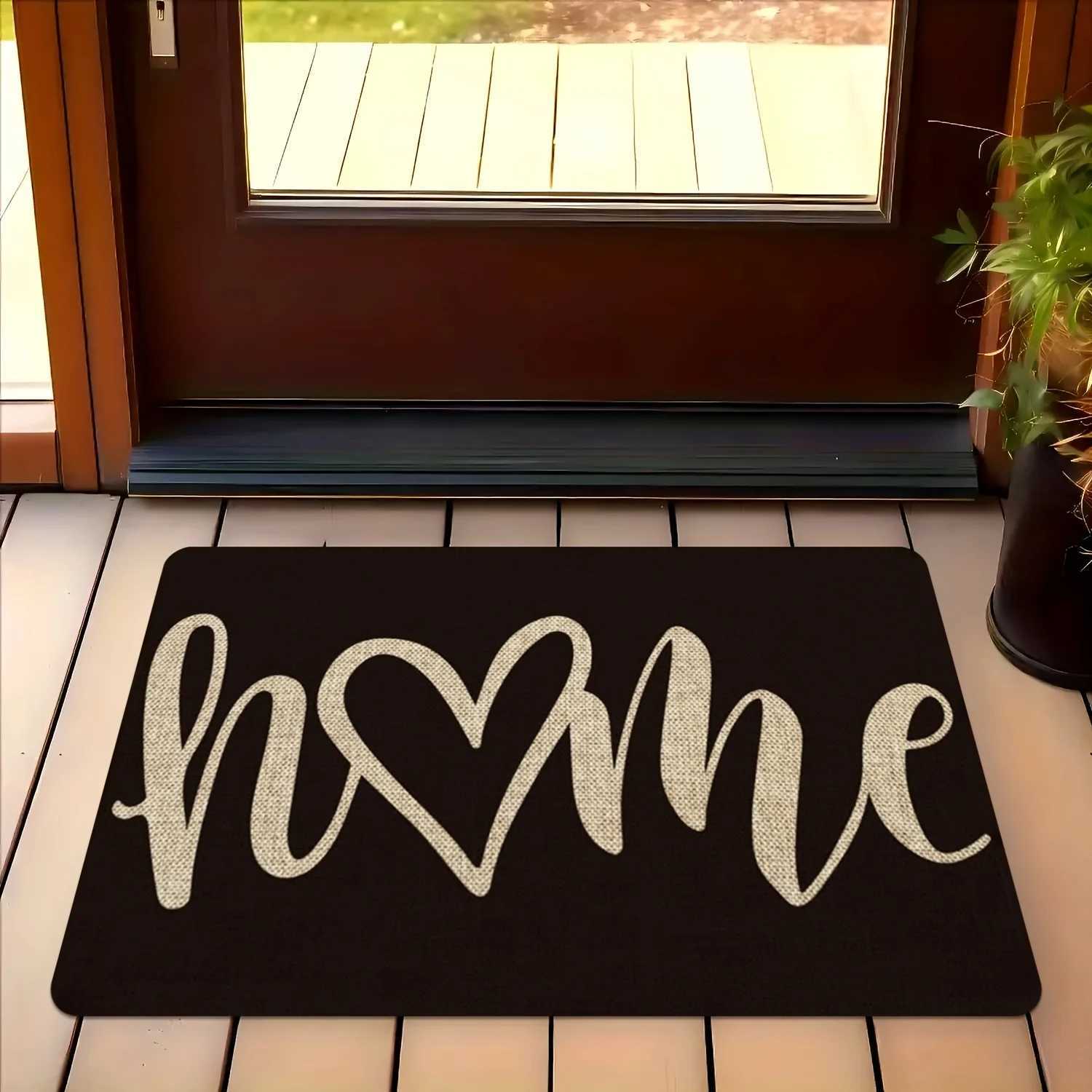 Washable Doormat Machine washable welcome doormat with home design pattern-suitable for bathroom living room bedroom kitchen S260207