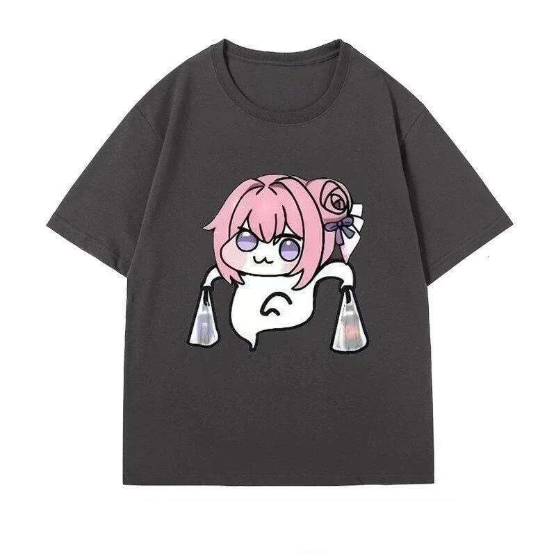 Doro Dorothy Pink Hair Dog Victory Goddess Surrounding Short Sleeve Men and Women Anime Summer Cute T-shirt Breathable Top X260209