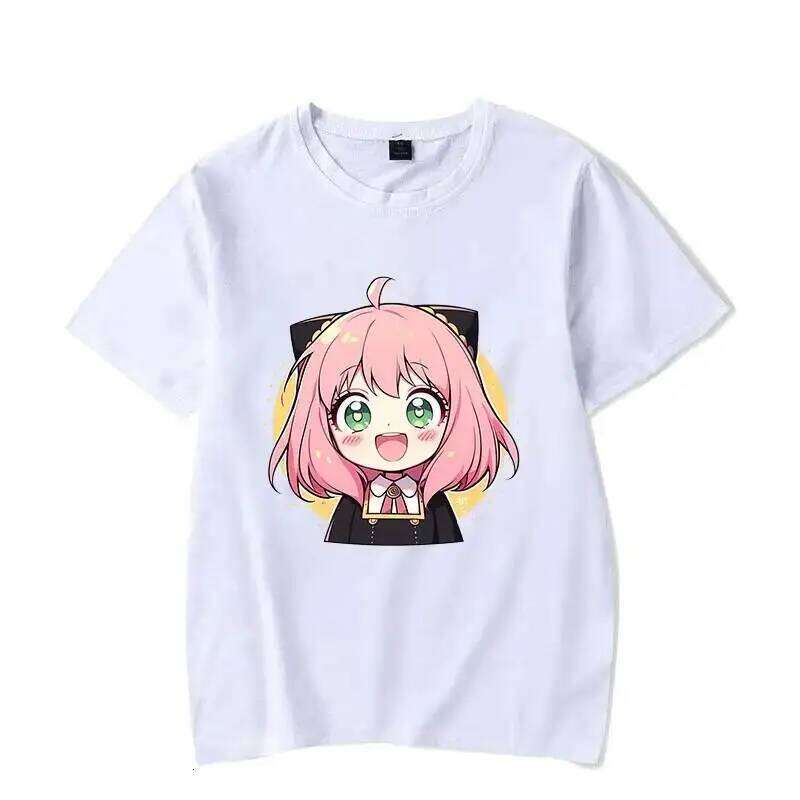 MINISO Spy X Family Japanese Anime Anya Forger Graphic Print T Shirt Streetwear Men Women Fashion Short Sleeve Plus Size Unisex X260209
