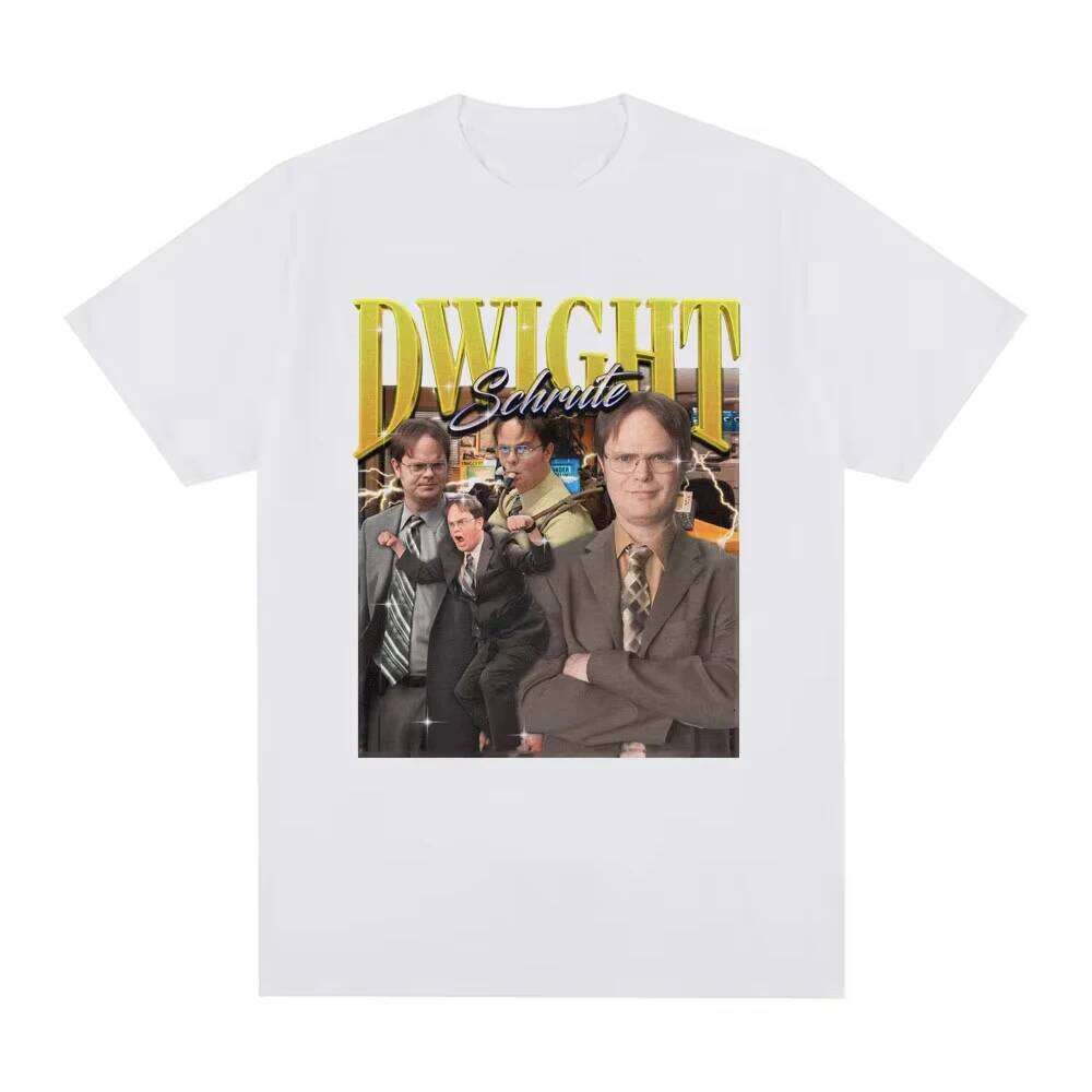 Dwight Schrute Michael Scott Homage The Office T-shirt Tv Series T Shirt Men Women Cotton Casual Short Sleeve Harajuku T-Shirts X260209