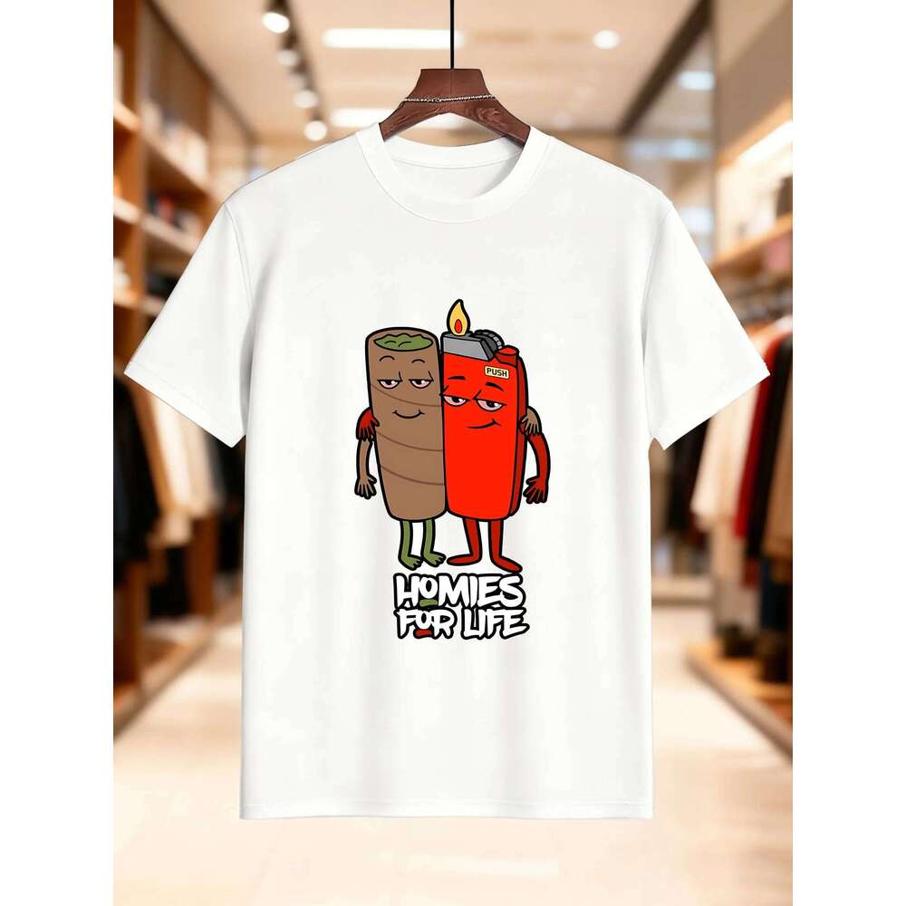 New Arrival Fashion Men's Cotton Hot Dogs Print T-Shirt Breathable Soft Stylish Casual Daily Wear with Funny Graphic Tee X260209