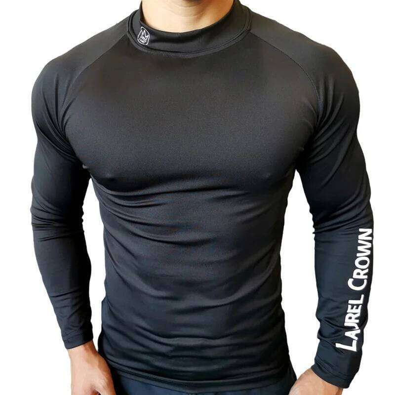 Fitness T-shirt Men Long Sleeve Training Shirts Running Compression Skinny Tops Muscle Workout Clothing 26Y0209