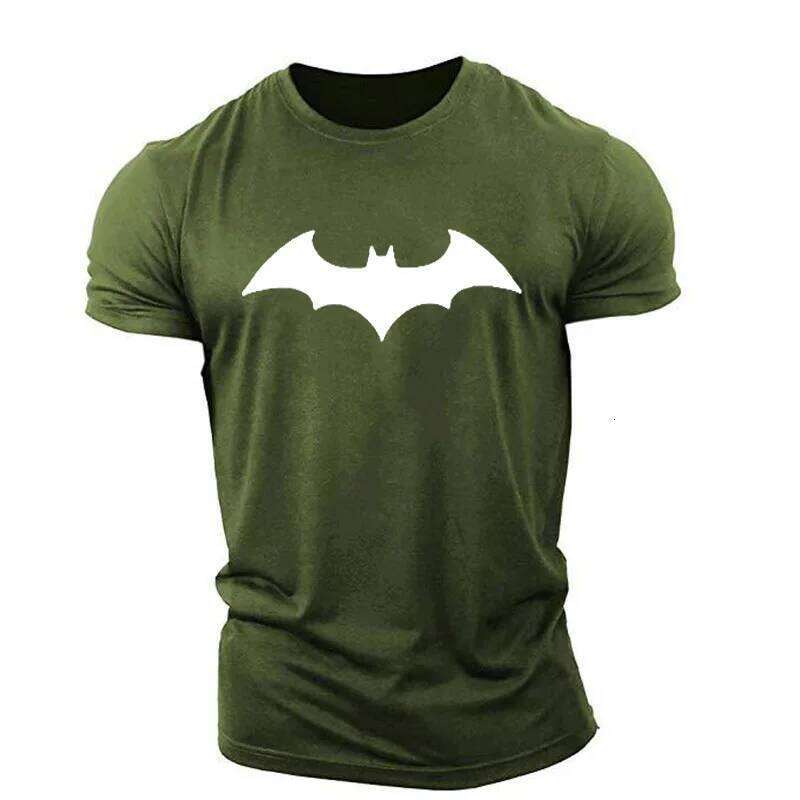 Men's 3D Bat Printed T-shirt,Loose Short Sleeved Casual Sportswear,Street Style,Hip-hop,Large Top X260209