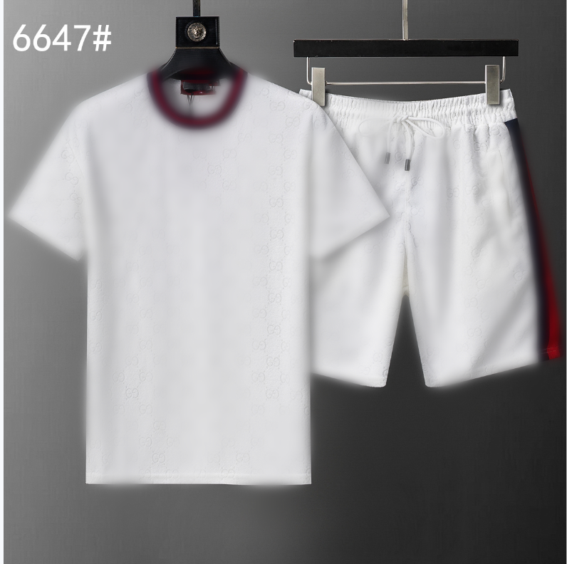 Summer black color Men's two piece set tracksuit designer baggy jogger sport t-shirt +shorts streewear short Pants Full body printed round neck G2gclothing