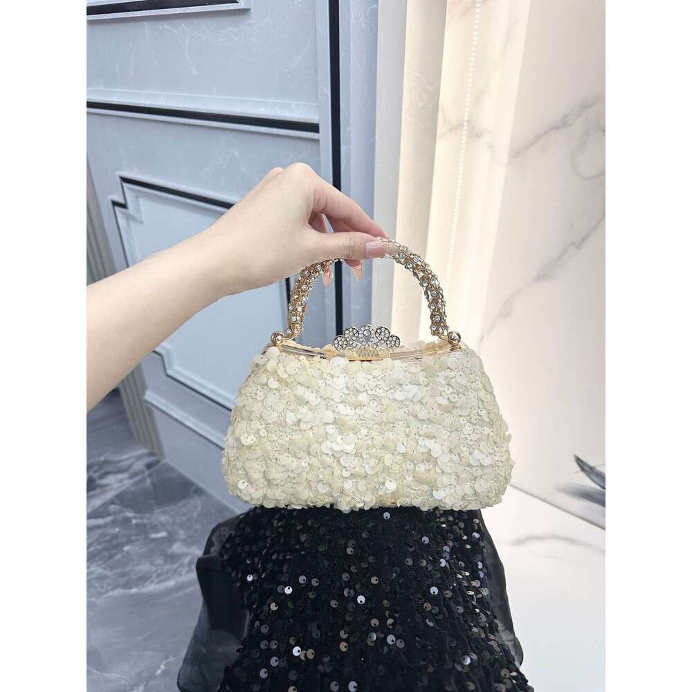 Hot Selling European And American Wedding High End Light Luxury Sequin Beaded Handbag Foreign Trade Dress Party Handmade Evening Bag