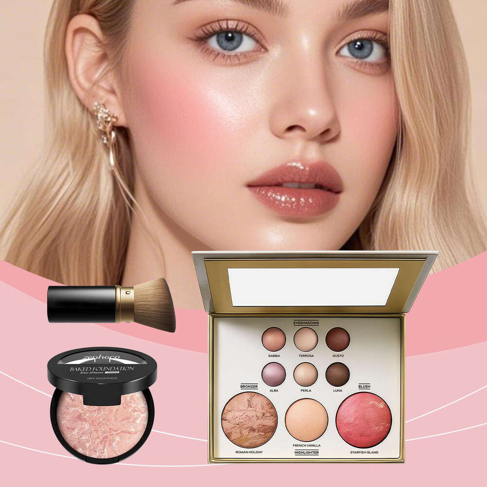 AMZ Palette Set 02# Multifunctional Tool Set, Box for Stage Light Nude Makeup, Portable Touch-Up Makeup