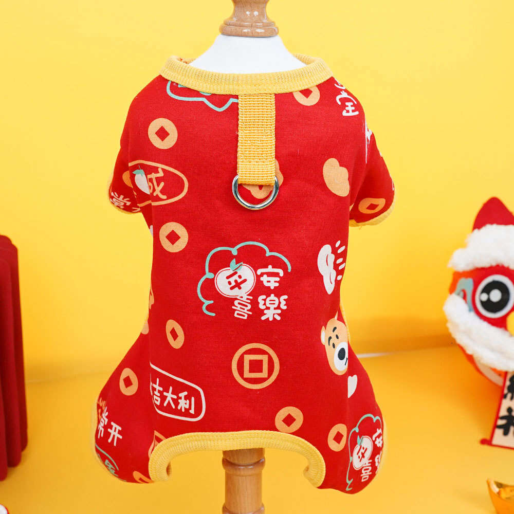 Pet Winter Warm Clothing New Year Four-Legged Suit Teddy Bichon Cat Clothes Wholesale Dog Supplies clothes