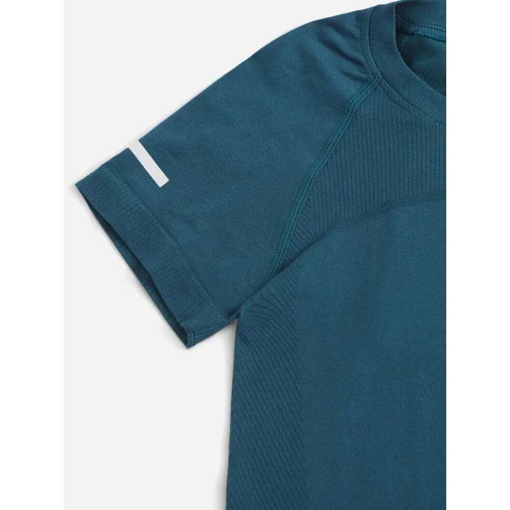 Women Seamless TShirt Female Fitness 2 Piece Top Workout Gym Training Shirts Athletic Short Sleeve Yoga Letter T-shirts 26Y0208