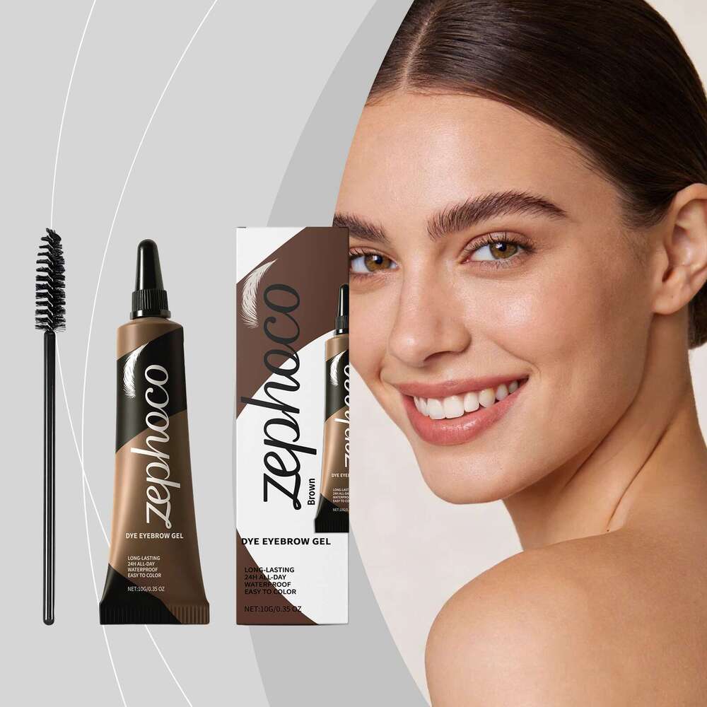 Zephoco Anti-Smudge Tinted Eyebrow Cream Brown Smooth Paste Velvet Mist Feel Easy to Apply Create Natural Wild Eyebrows