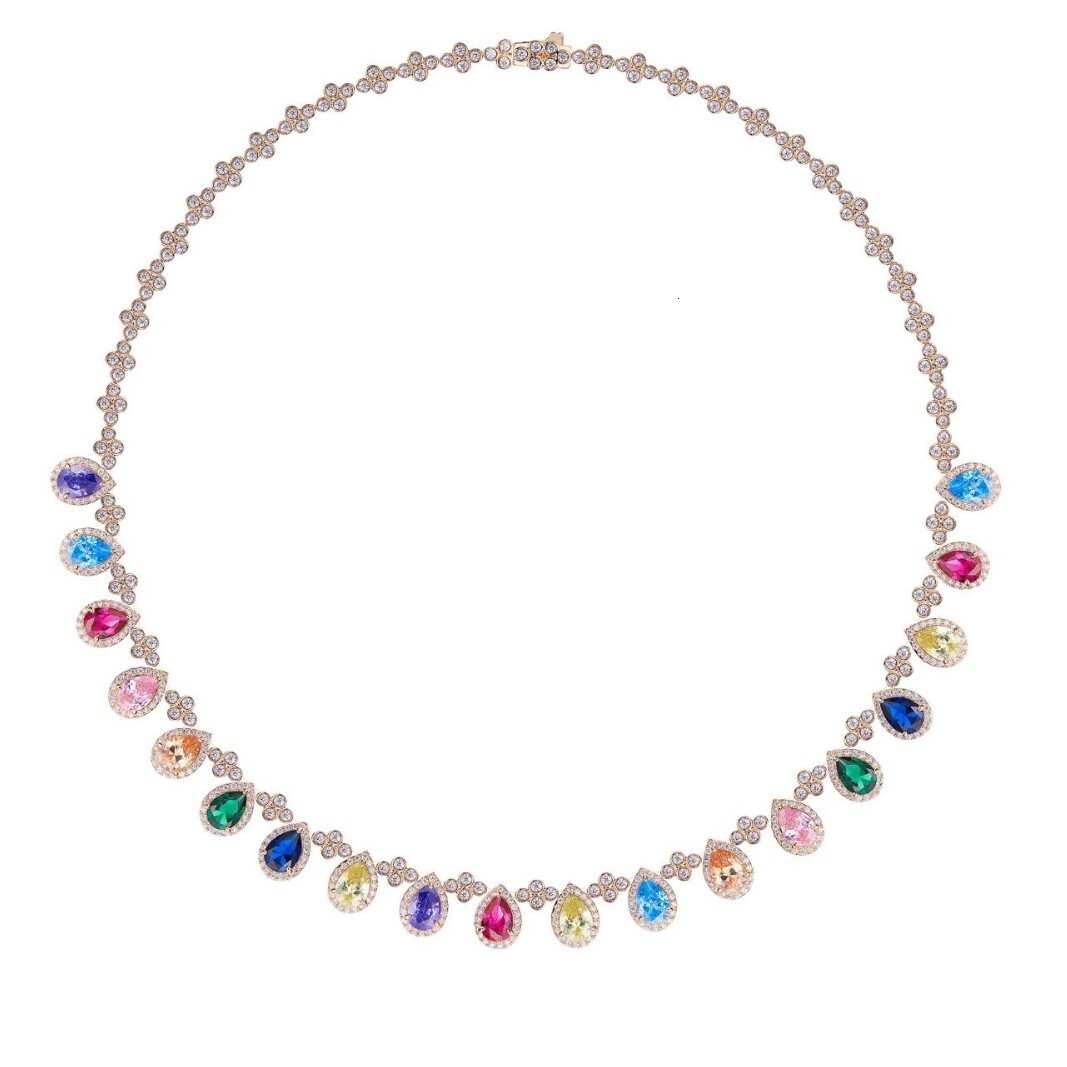 Necklace Colorful Necklace, Gold-Plated Necklace, Original Design, Luxurious Exquisite Necklace Women's Evening Clavicle Chain
