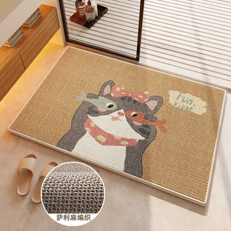 Cartoon Star Man Bathroom Mat Highly Absorbent Linen Woven Quick-Dry Soft Mat Toilet Floor Mat Non-Slip Toilet Mat S260207
