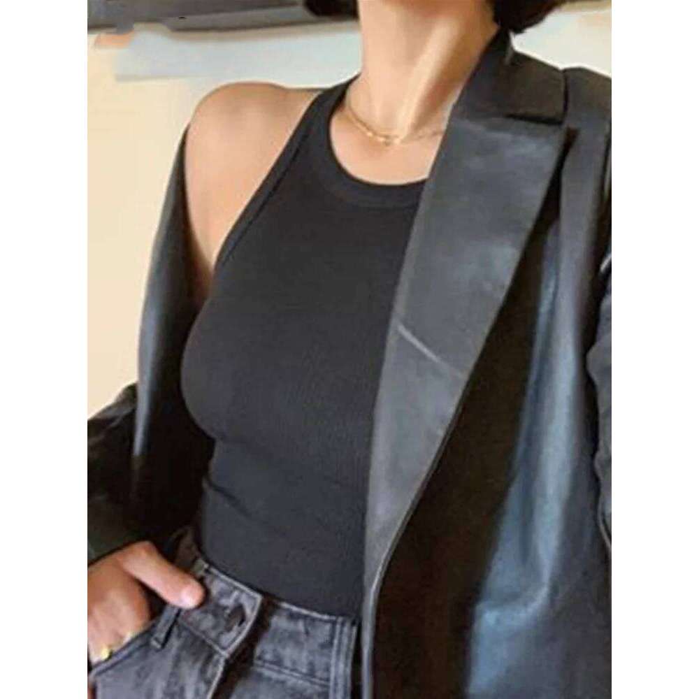 Rib Knit Green Women's Tank Summer Casual Basic Skinny Vest Sleeveless White Off Shoulder Y2K Sexy Woman Crop Top 26Y0208