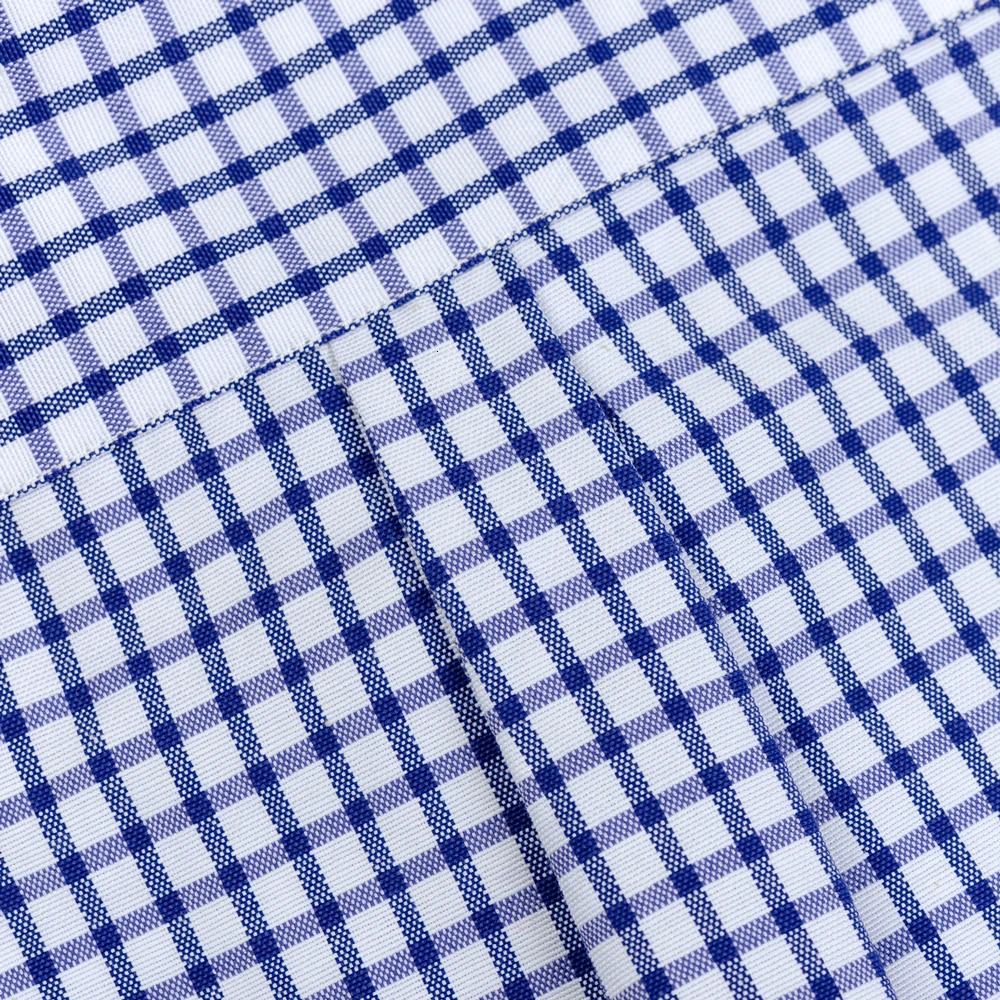 Mens Long Sleeve Oxford Plaid Striped Work Casual Shirt with Pocket Spring Autumn Cotton Blend Regular-fit Button-down Shirts 260208