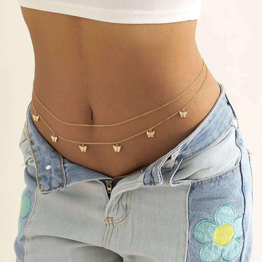 Summer Beach Butterfly Pendant Sexy Casual Women's Street Photography Waist Body Chain Accessories X260209