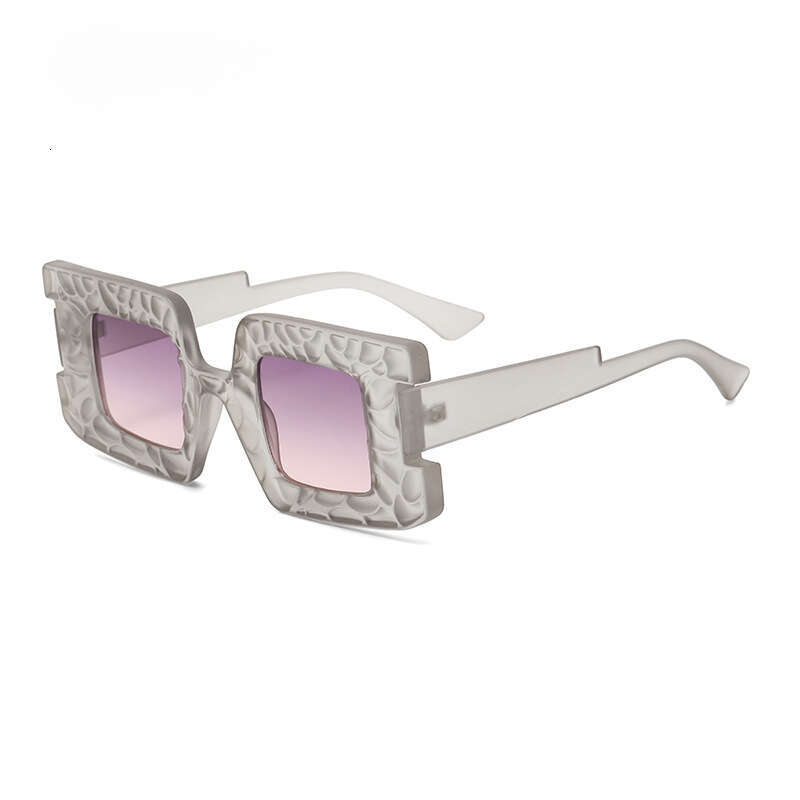 Sunglasses Bold Textured Square Frame UV Protection Trendy Eyewear Perfect for Street Style & Holiday Looks
