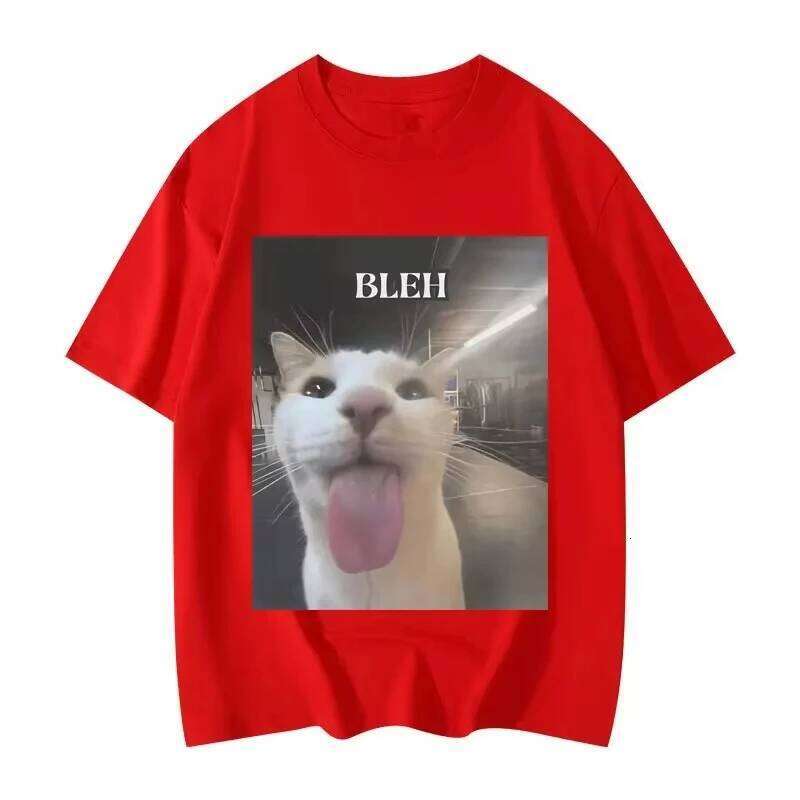 Bleh Funny Cat Meme Graphic Printed T Shirts Unisex Fashion Trend T-shirts Summer Casual Short Sleeve Clothing X260209