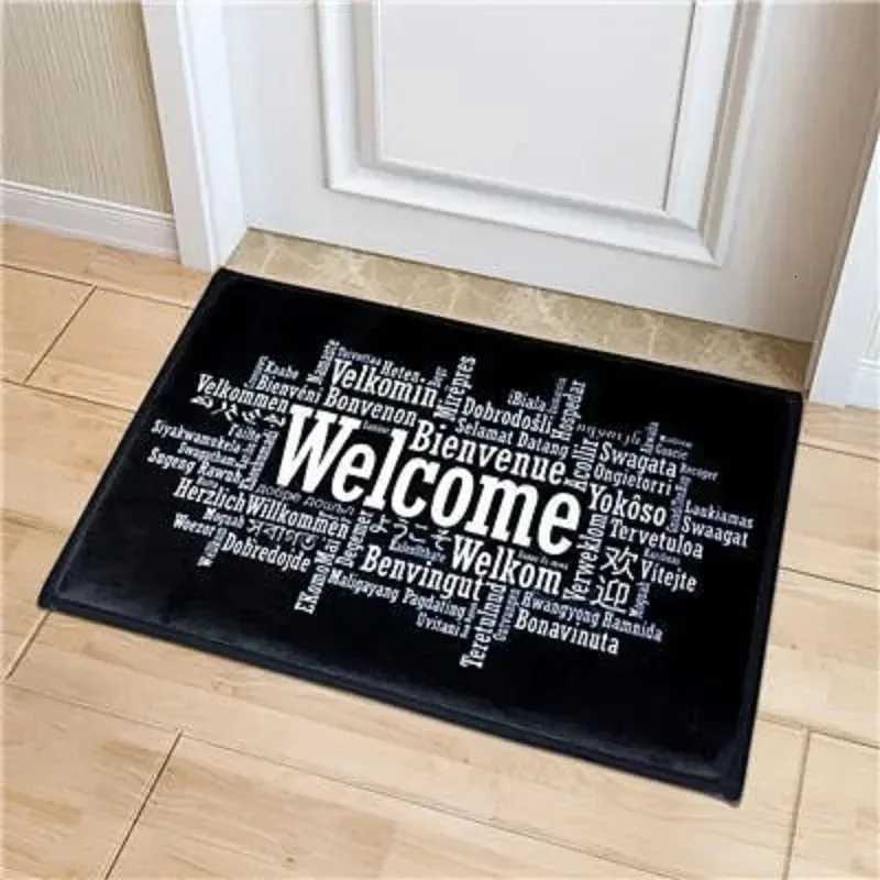 Funny Quote Door Mat with Wine and Multilingual Welcome Designs Decorative Floor Protector for Home Entrance and Party S260207