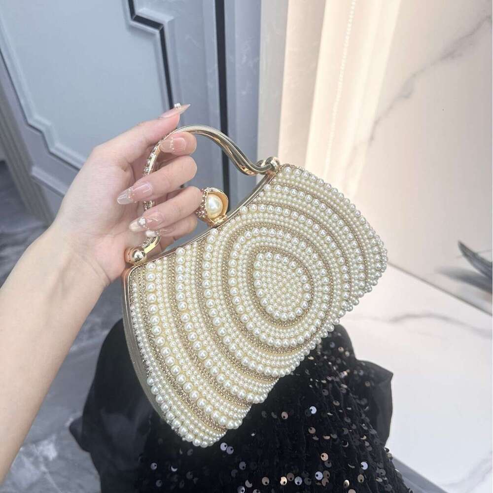 New European And American Style Women S Dress With Diamond Embellishments Pearl Evening Single Shoulder Crossbody Bag Clutch Wallet