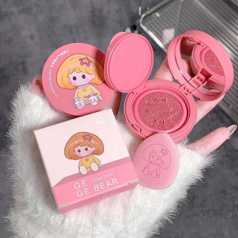 Gege Bear Cushion Blush Tea Peach Color, Natural Rosy Cheeks Makeup for Women, Valentine's Day Gift, Long Lasting & Portable Cos 26L0209