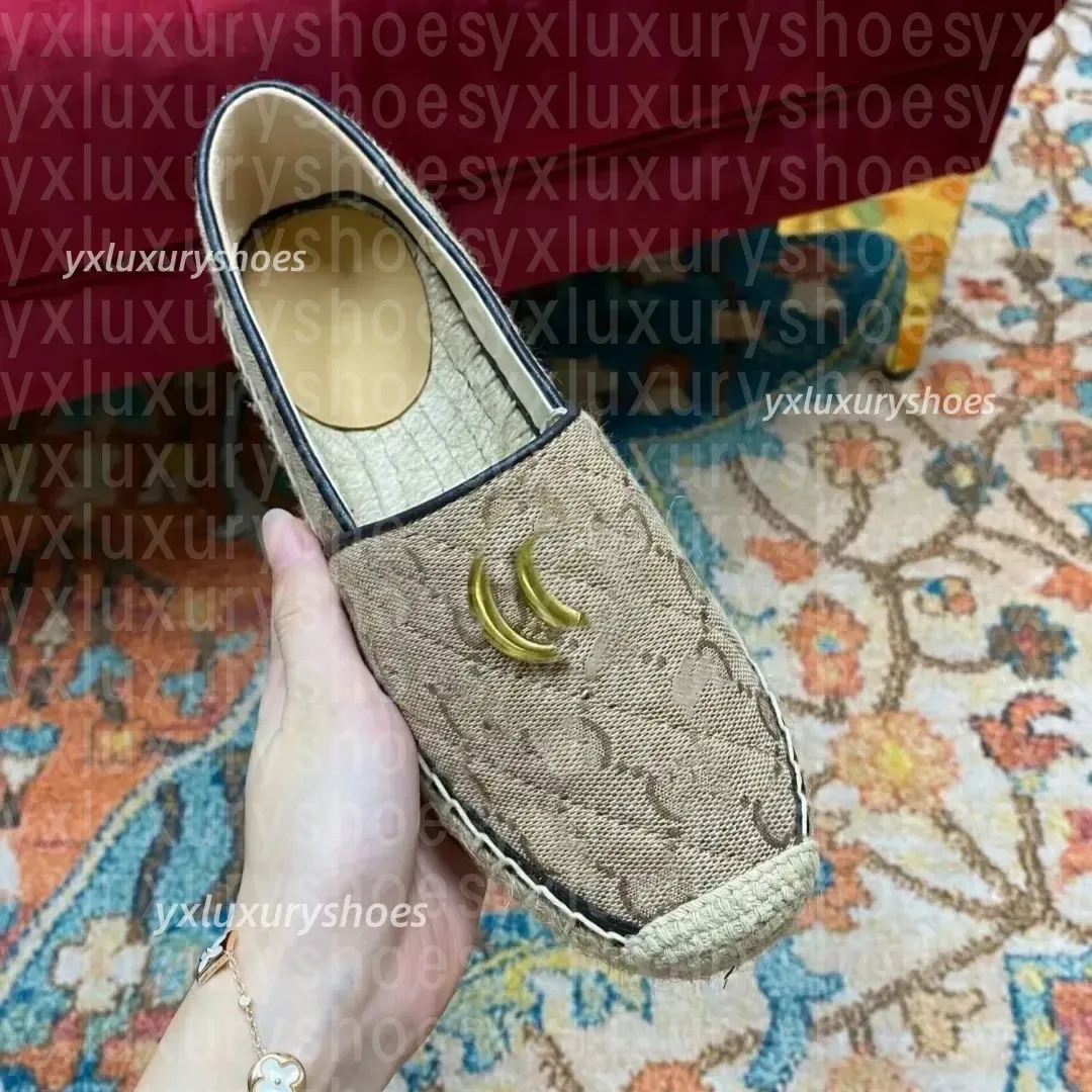 Designer Italy new letter linen canvas casual women's shoes comfortable breathable rubber non-slip sole women's shoes outdoor travel luxury fisherman shoes 4colors