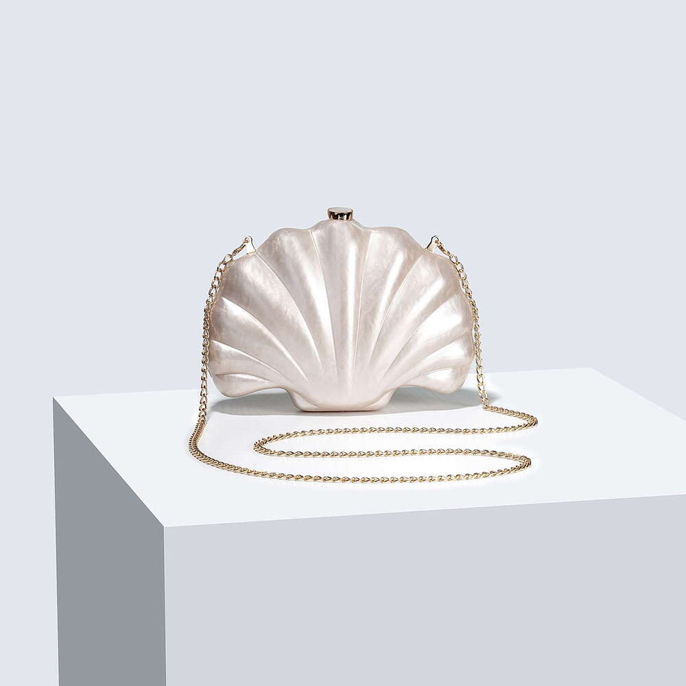 Clutch Bag Women's New European And American Style Single Shoulder Crossbody Irregular Shell Acrylic Bag Fashion Wedding Evening Clutch