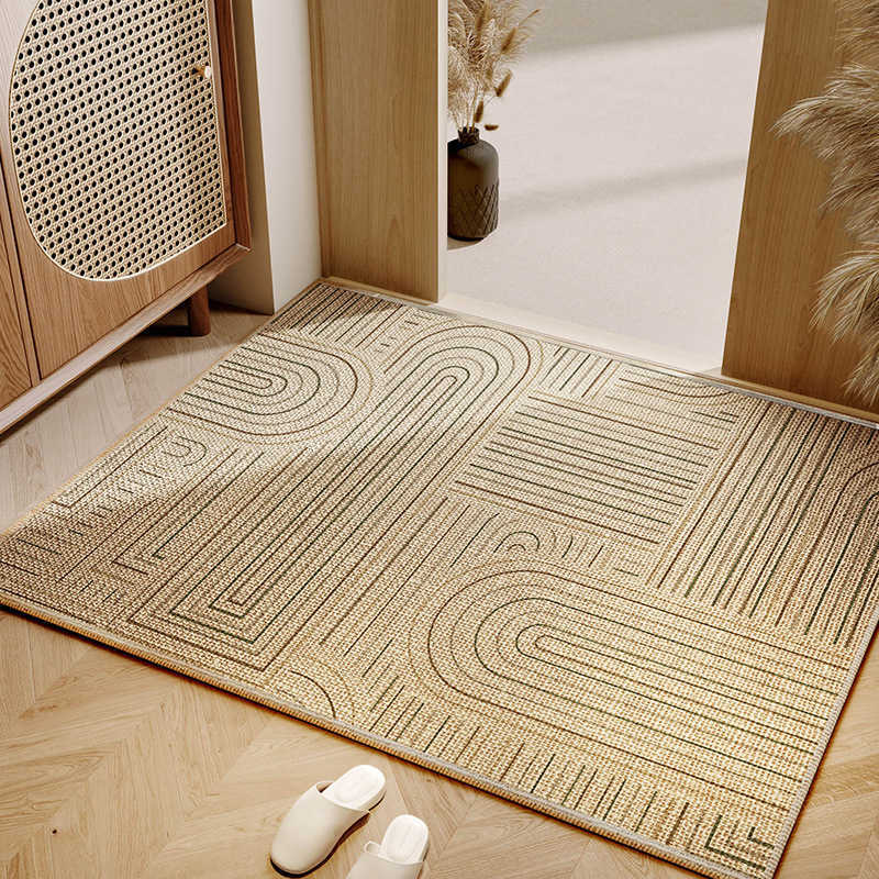 Minimally designed linen floor mat with quick drying and anti slip properties suitable for indoor use Entrance mat entryway foot rubbing carpet S26020