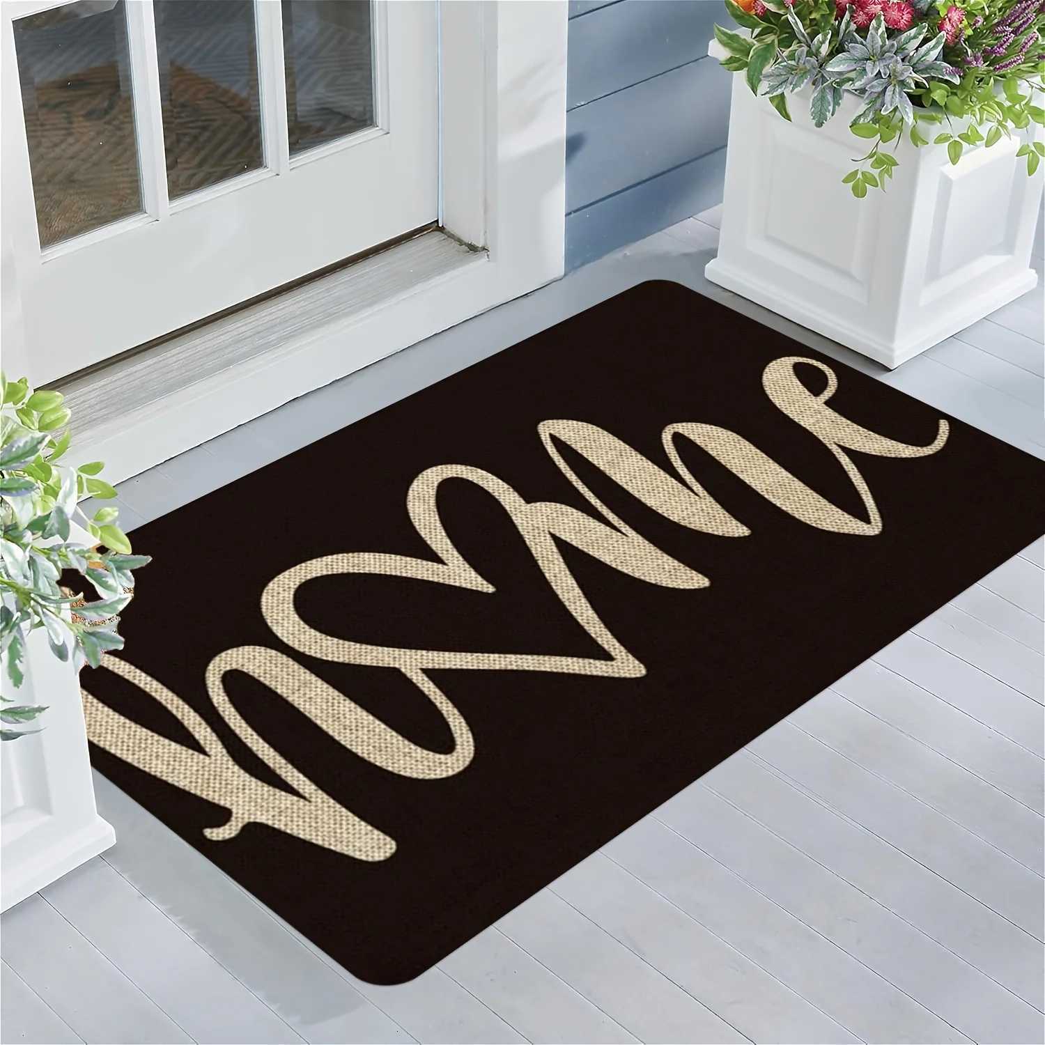 Washable Doormat Machine washable welcome doormat with home design pattern-suitable for bathroom living room bedroom kitchen S260207