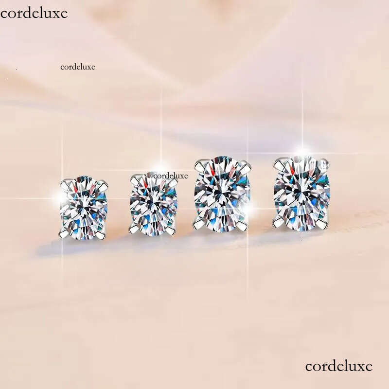 Fine Jewelry Women's Minimalist 0.5Ct/1Ct/2ct Oval Cut Dia S Sterling Sier VVs1 Moissanite Earrings d1