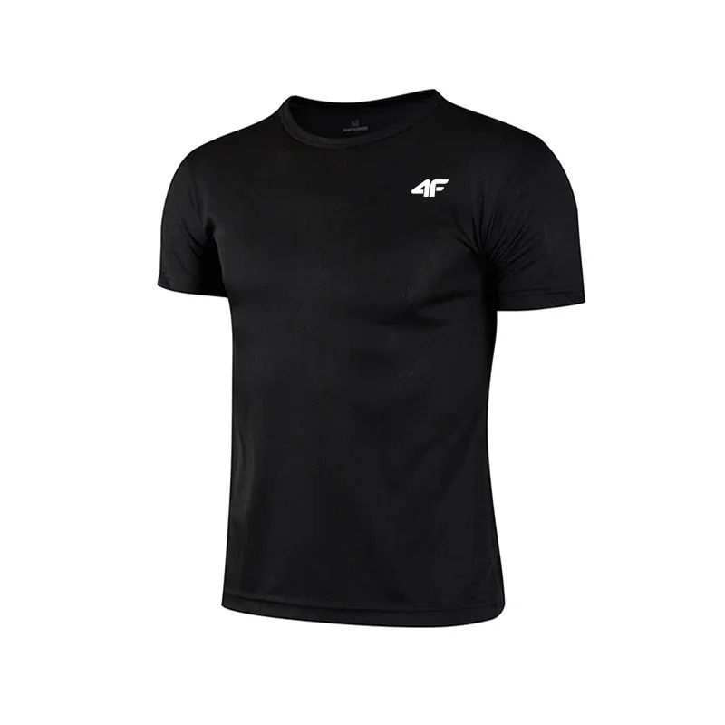 Mens Summer Exercise Trainning T-shirt High Quality Breathable Quick Dry Short Sleeved Top Marathon Gym Fitness Tees 260207