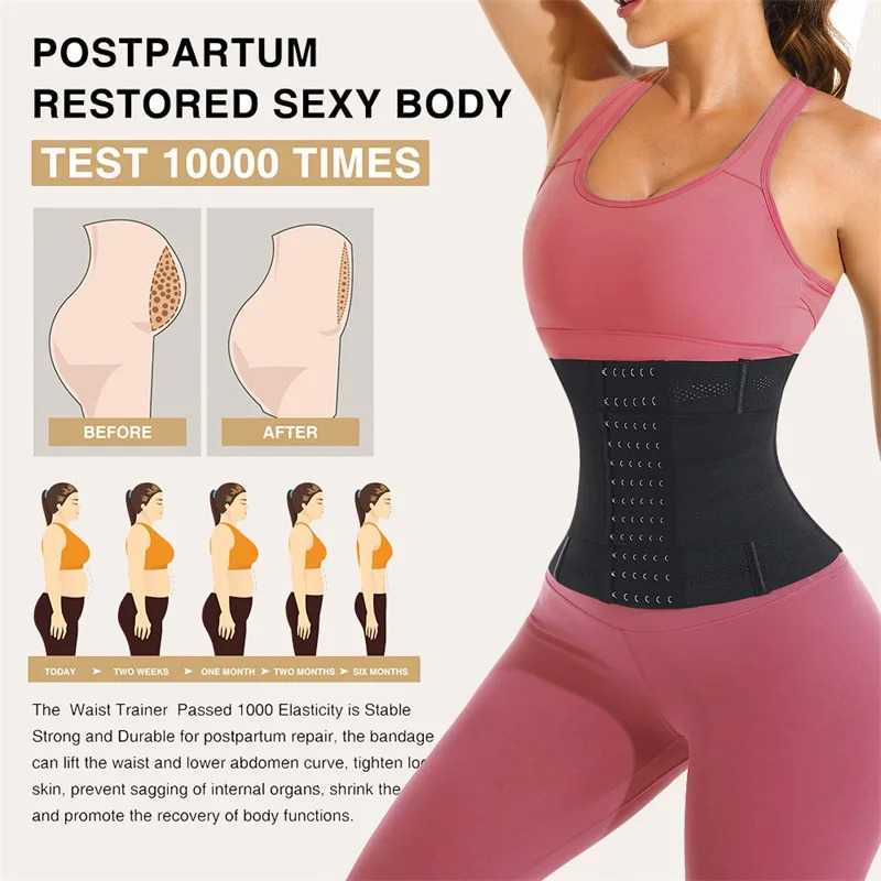MiiOW 3-Piece Waist Trainer Corset Women Binders Shapers Tummy Wrap Body Shapewear Slimming Belt Flat Belly Workout Girdle 260207
