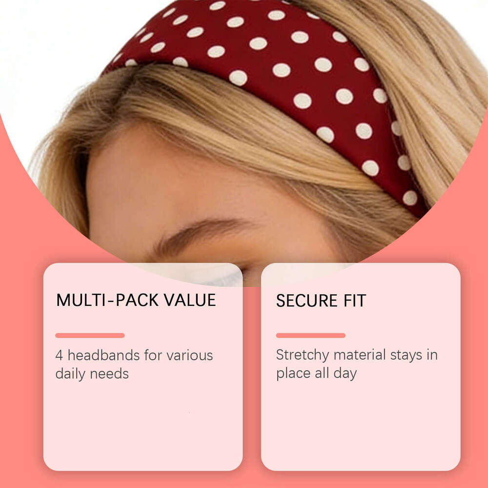Hoexe Yoga Elastic Cotton Soft Breathable Fashion Polka Dot Women's Headband