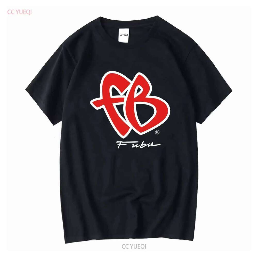 Vintage Fubu Big Logo T Shirt Black S Rap Hip Hop Y2K long or short sleeves vintage Washed Versatile Stylish Soft Breathable X260209