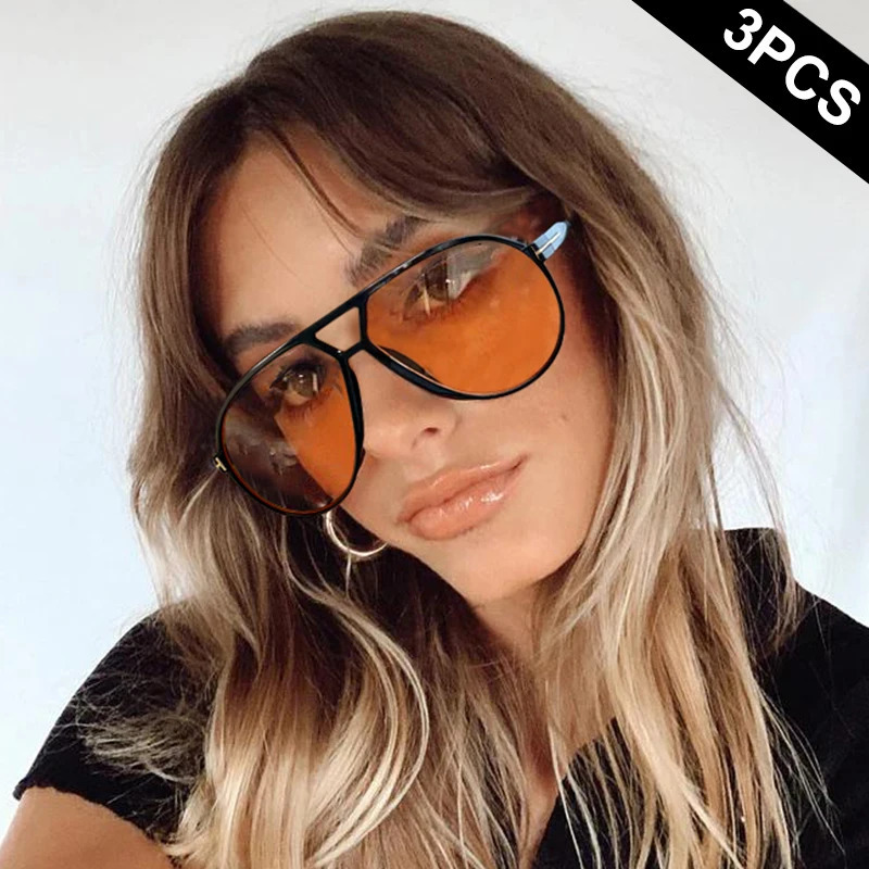 1pcs3pcs Vintage Large Sunglasses for Women Oversized 70s Retro Fashion Pilot Casual Travel Party Driving 260128