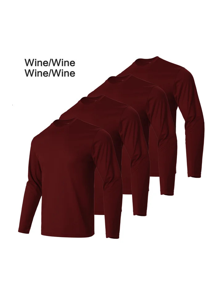 4-piece mens solid color round neck T-shirt - quick drying breathable moisture wicking suitable for fitness and running 260207