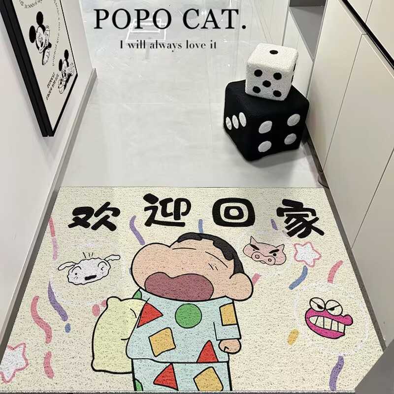 Crayon Shin-chan entrance door mat dirt-resistant foyer mat velvet easy to cut and maintain non-slip entry mat S260207
