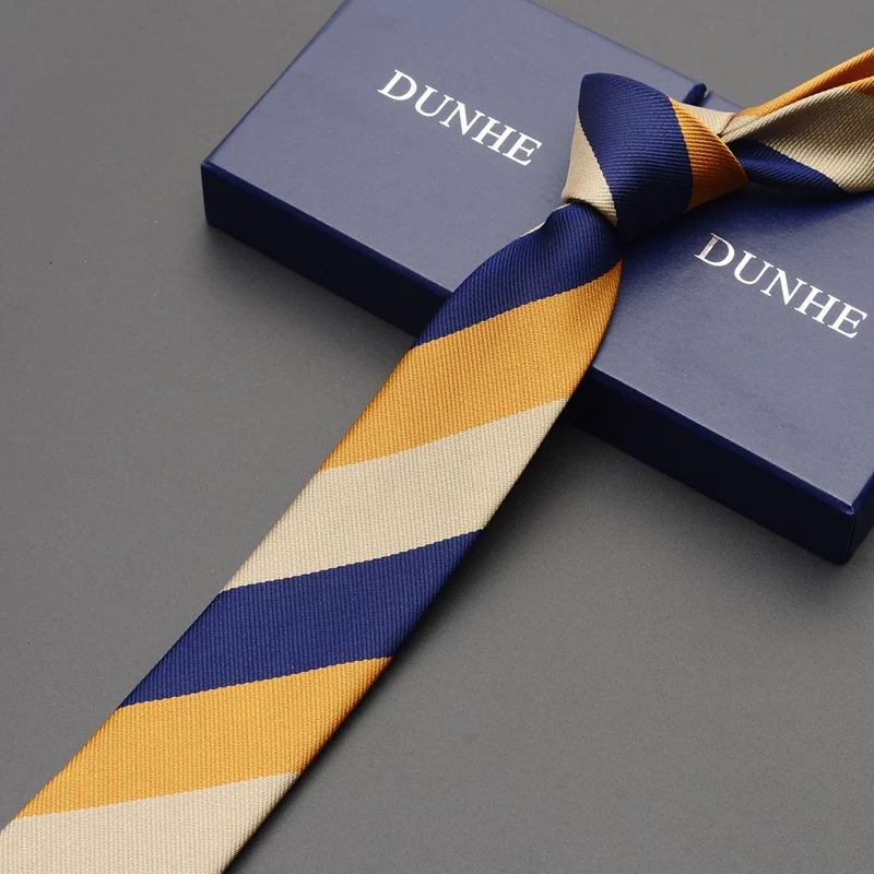 High Quality Fashion Neckties Business 6cm 8cm Stripe Deep Blue Ties for Men s Cravat Male Gift 260208