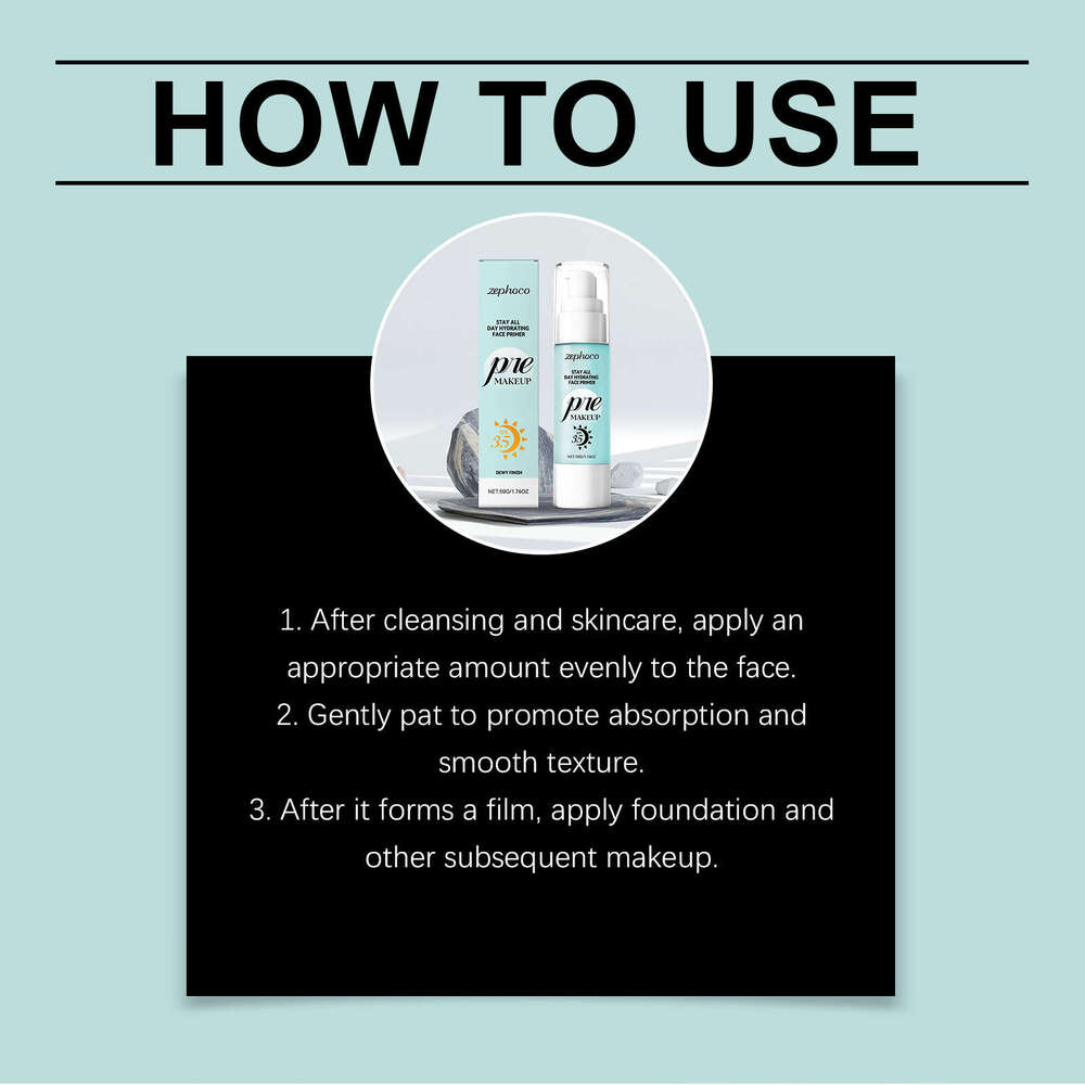 zephoco Protective Makeup Primer Daily Outdoor Facial Skin Protection Refreshing Lightweight Moisturizing Hydrating Lotion