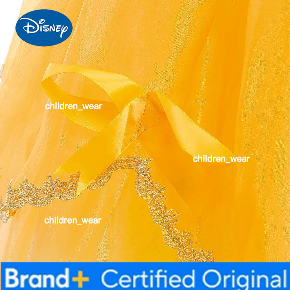 Disney Cosplay Belle Princess Dress for Girls Halloween Costume Rapunzel Beauty and the Beast Carnival Bow Birthday Party Kids Costumes H260209 - view 7