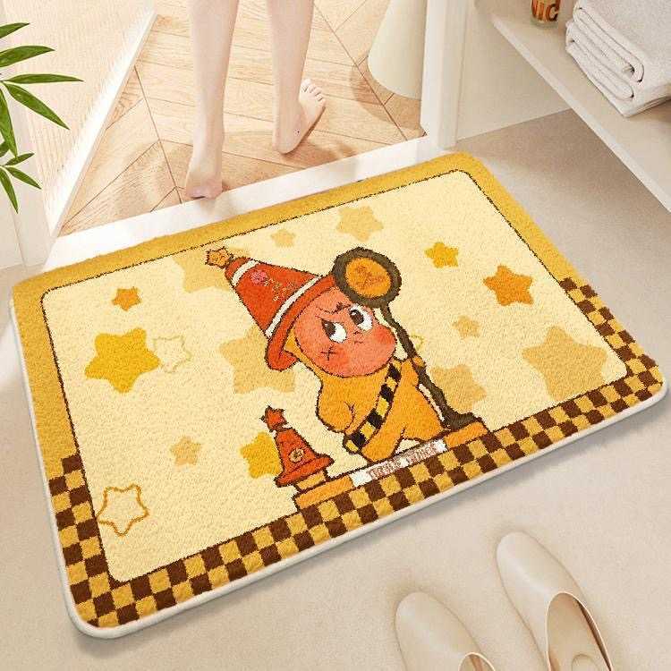 Cartoon Cute Star Man Bathroom Floor Mat Soft Imitation Cashmere Carpet Bedroom Toilet Doorway Rug S260207